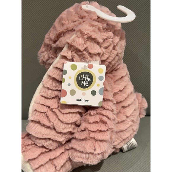 Little Me Dusty Mauve Pink Bunny Plush Floppy Ears Whimsical Toy Ribbed Texture - Picture 4 of 8